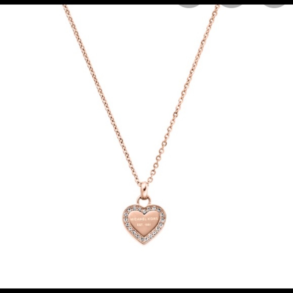 Michael Kors Rose Gold Tone Necklace with heart